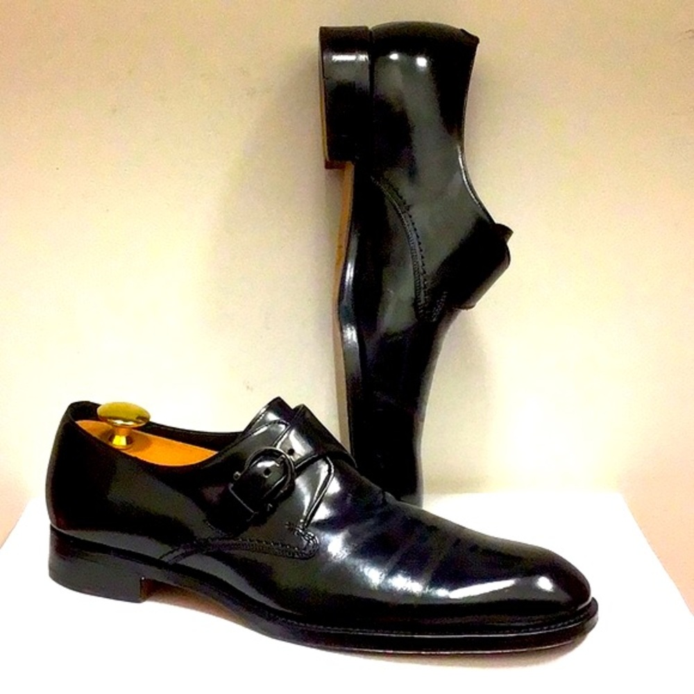 FERRAGAMO Black Monk Strap